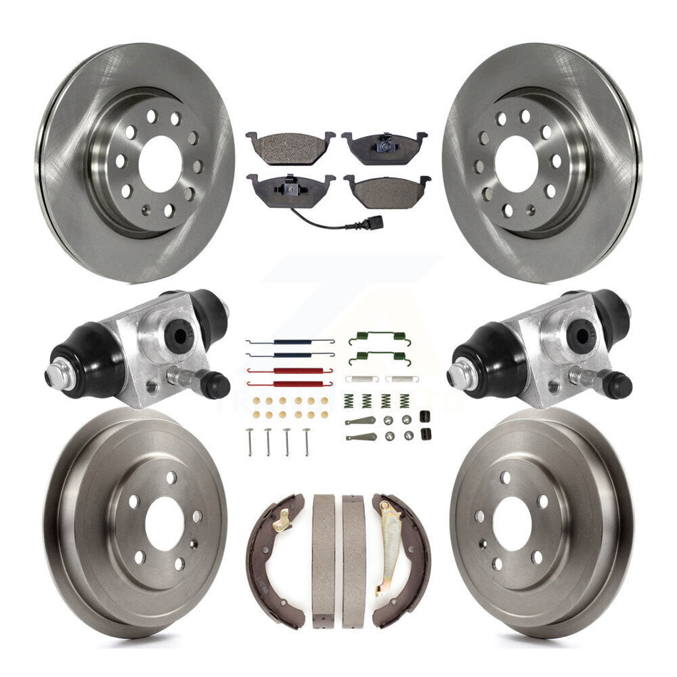 Front Rear Brake Rotor Ceramic Pad & Drum Kit (9Pc) For Volkswagen Jetta rear brakes K8T-102940