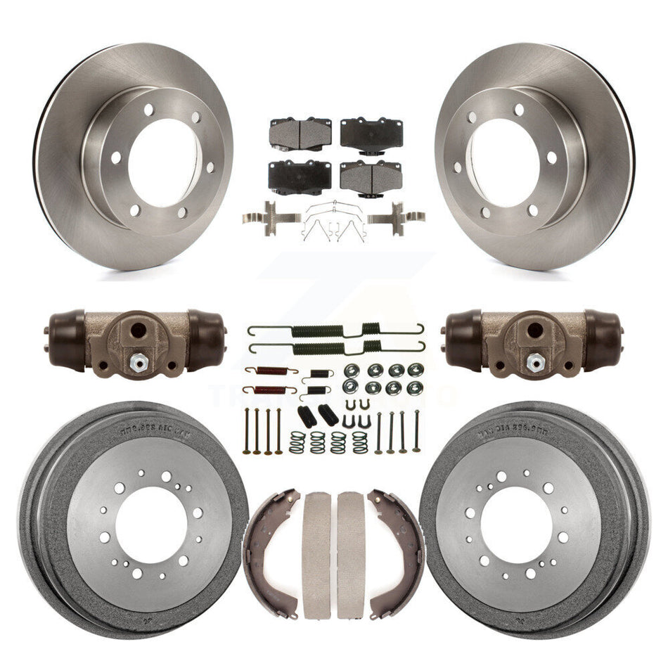 Front Rear Disc Brake Rotors Ceramic Pads And Drum Kit (9Pc) For 2001 Toyota 4Runner Limited Base SR5 With 15" Factory Wheels K8T-102950