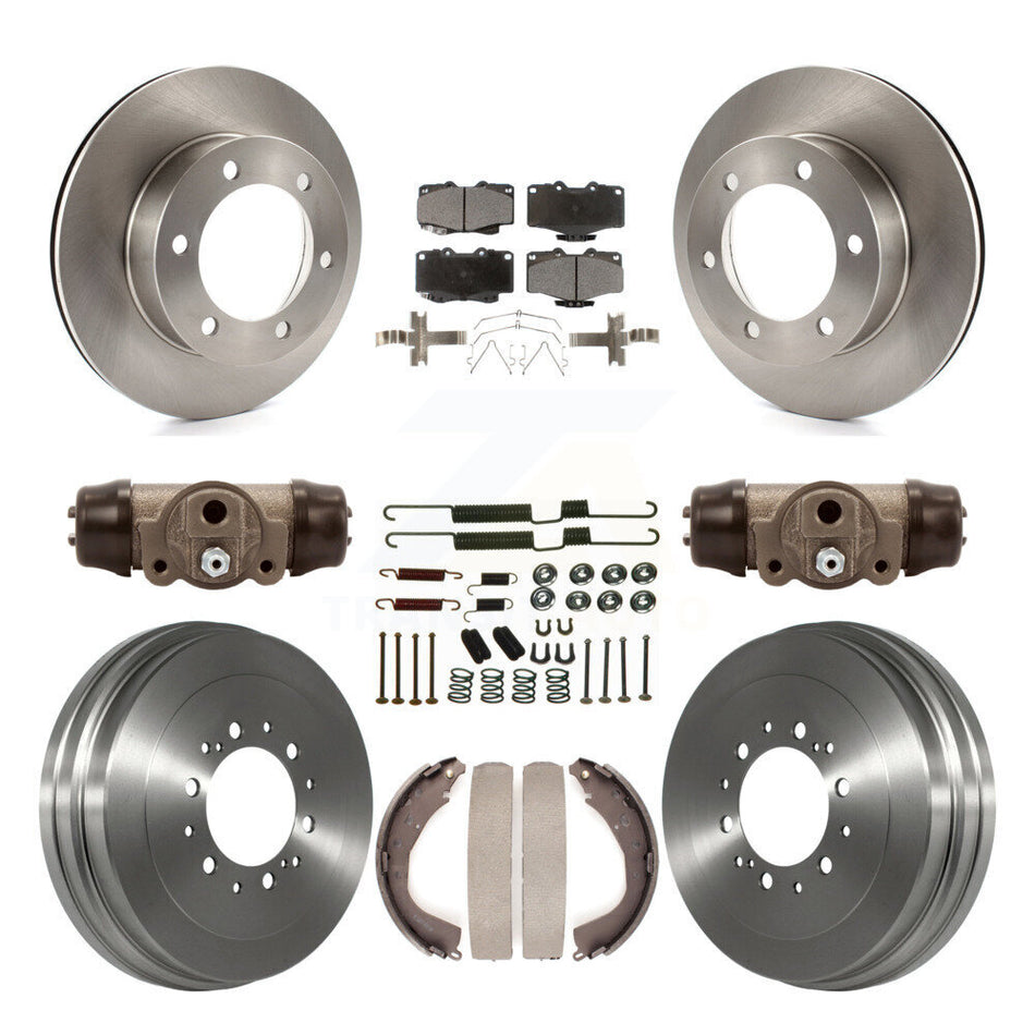 Front Rear Disc Brake Rotors Ceramic Pads And Drum Kit (9Pc) For 2002 Toyota 4Runner Limited SR5 With 15" Factory Wheels K8T-102951