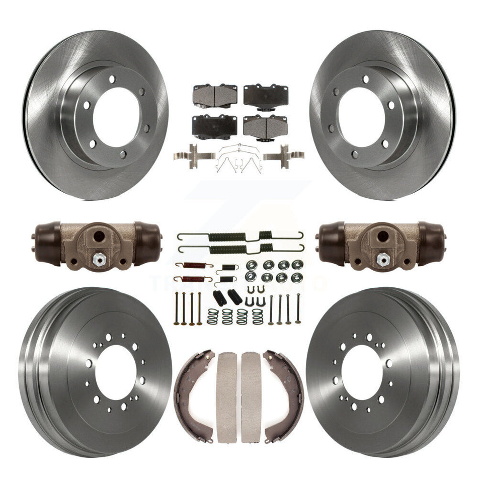 Front Rear Disc Brake Rotors Ceramic Pads And Drum Kit (9Pc) For 2002 Toyota 4Runner Limited SR5 With 16" Factory Wheels K8T-102957