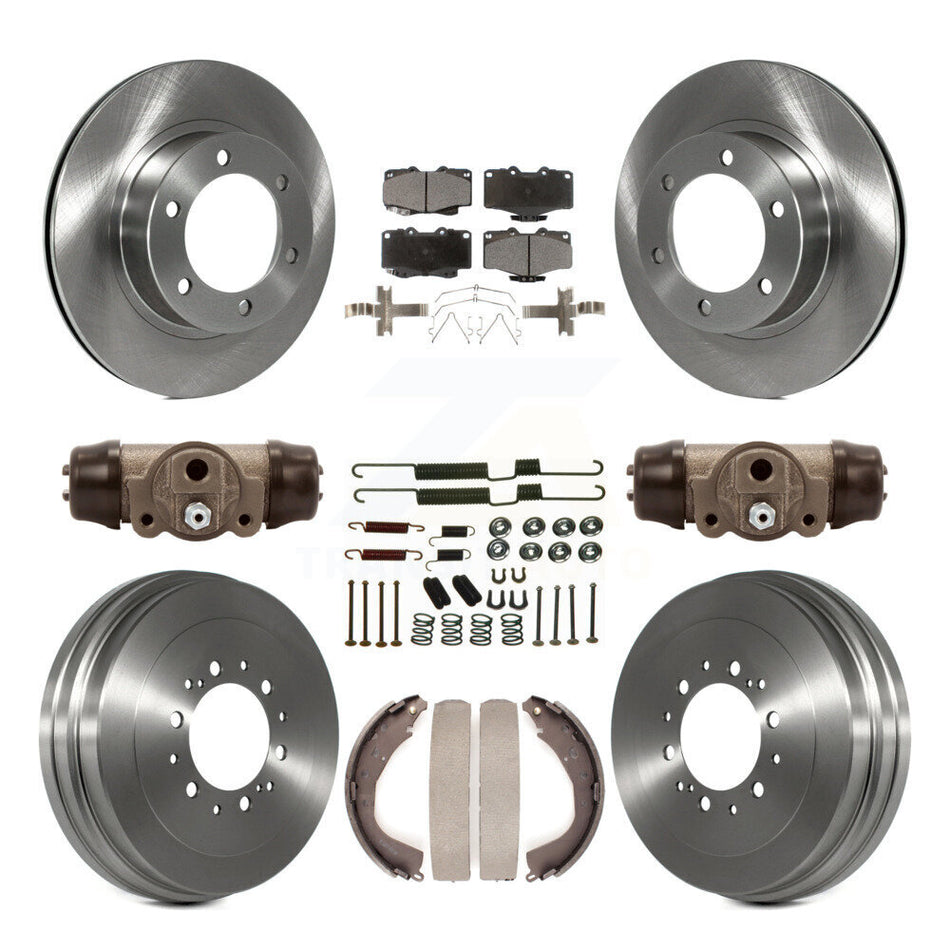 Front Rear Disc Brake Rotors Ceramic Pads And Drum Kit (9Pc) For 2002 Toyota 4Runner Limited SR5 With 16" Factory Wheels K8T-102957