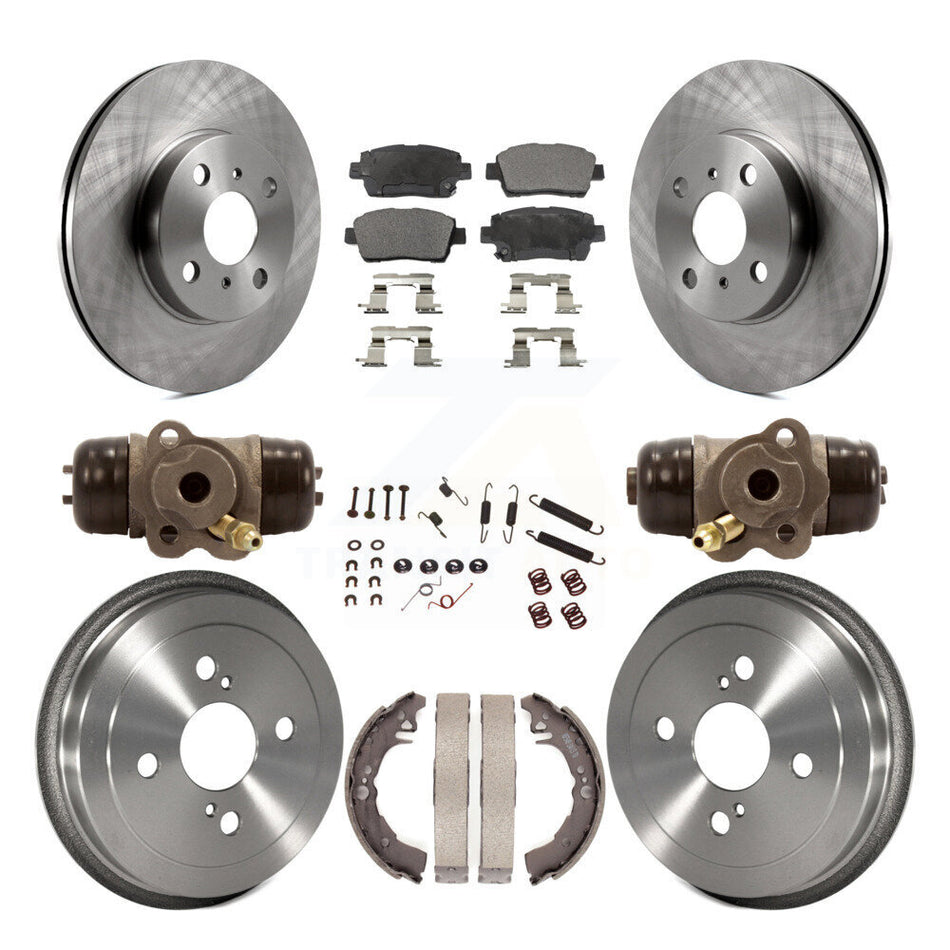 Front Rear Disc Brake Rotors Ceramic Pads And Drum Kit (9Pc) For 2001-2005 Toyota Echo K8T-102965