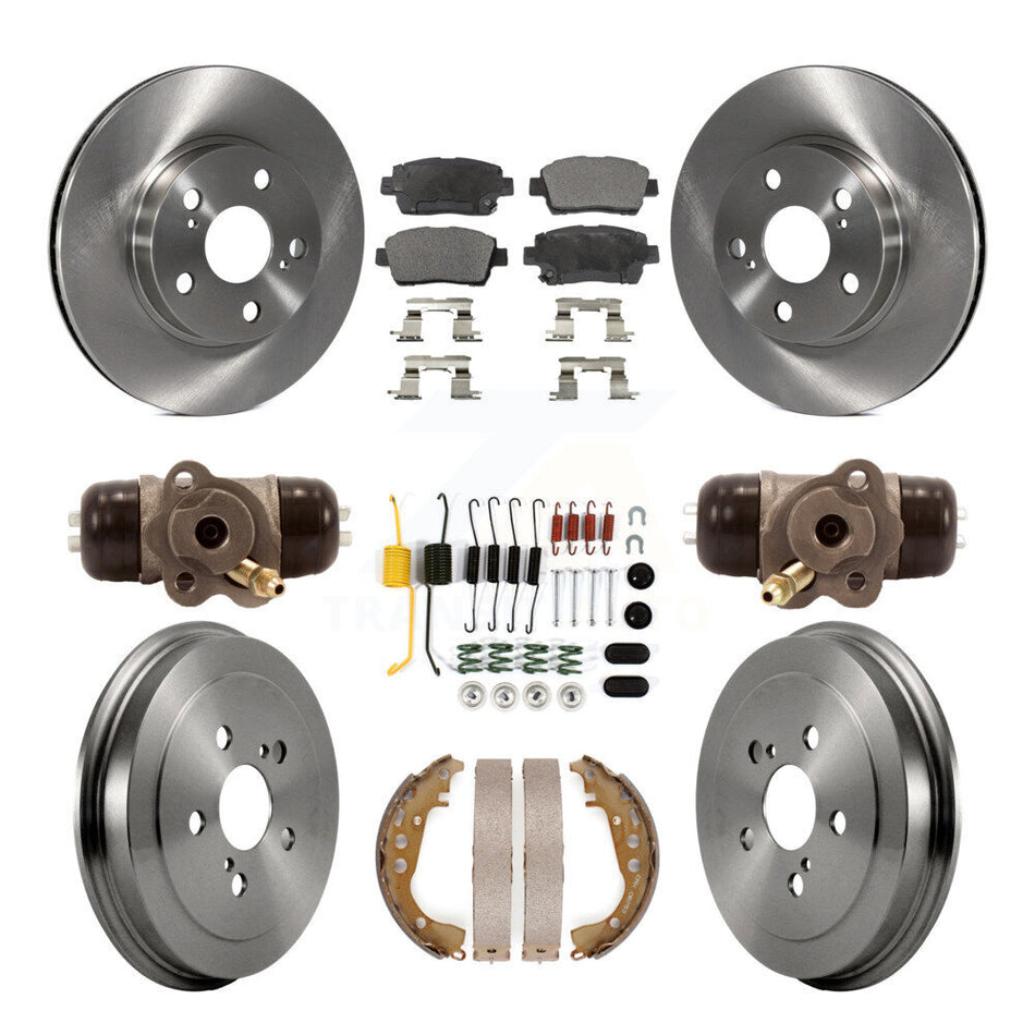 Front Rear Disc Brake Rotors Ceramic Pads And Drum Kit (9Pc) For 2004-2007 Toyota Prius K8T-102972