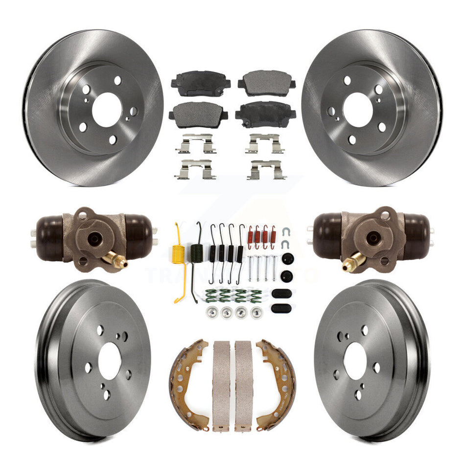 Front Rear Disc Brake Rotors Ceramic Pads And Drum Kit (9Pc) For 2004-2007 Toyota Prius K8T-102972