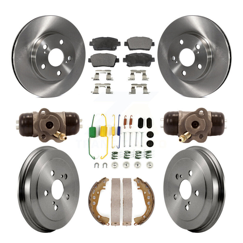Front Rear Disc Brake Rotors Ceramic Pads And Drum Kit (9Pc) For 2008 Toyota Prius K8T-102973