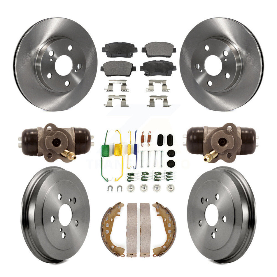 Front Rear Disc Brake Rotors Ceramic Pads And Drum Kit (9Pc) For 2008 Toyota Prius K8T-102973