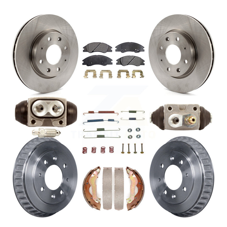 Front Rear Disc Brake Rotors Ceramic Pads And Drum Kit (9Pc) For 2007-2009 Kia Spectra rear brakes K8T-102975