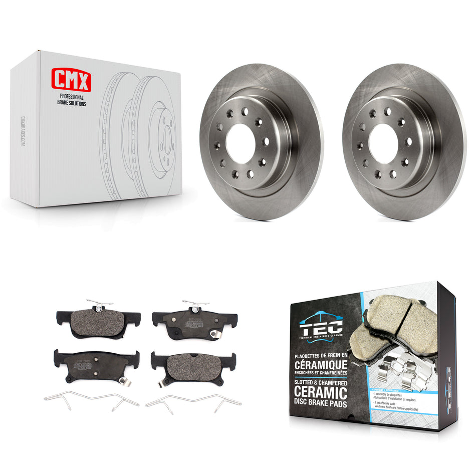 Rear Disc Brake Rotors And Ceramic Pads Kit For 2016-2019 Buick Envision With 288mm Diameter Rotor K8T-102976