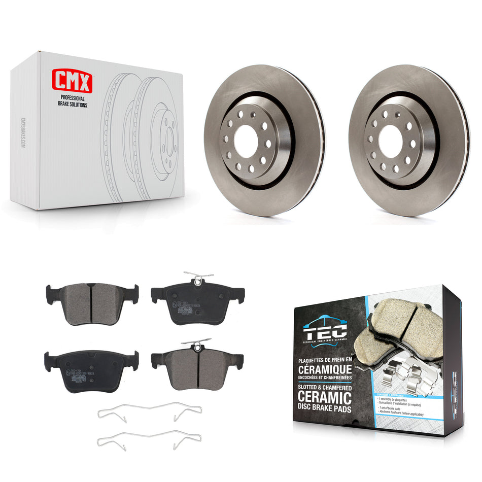 Rear Disc Brake Rotors And Ceramic Pads Kit For Volkswagen Atlas Audi Golf R S3 Q3 A3 Arteon TTS Quattro Cross Sport K8T-102981