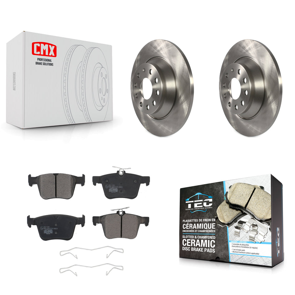 Rear Disc Brake Rotors And Ceramic Pads Kit For Volkswagen Tiguan Jetta Audi TT Quattro K8T-102993