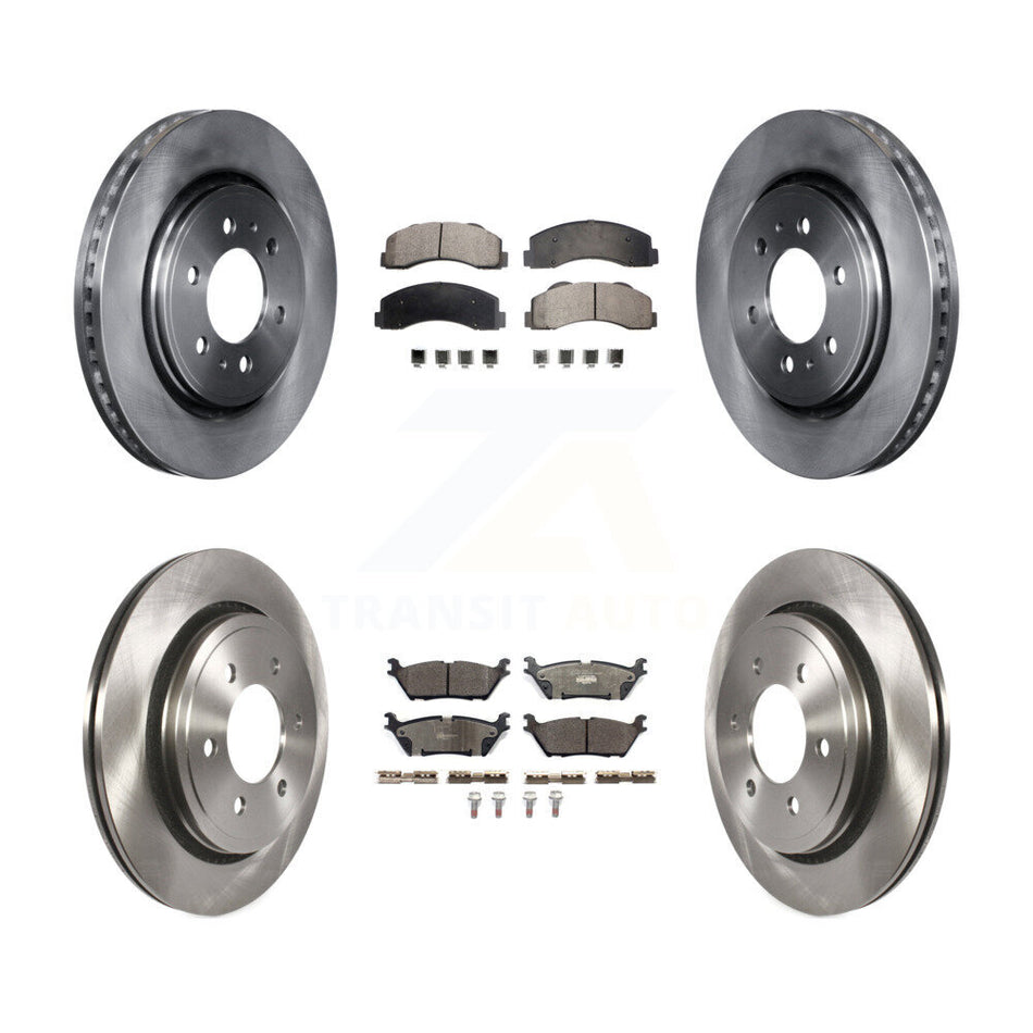 Front Rear Disc Brake Rotors And Ceramic Pads Kit For 2015-2017 Ford F-150 With Electric Parking K8T-103017