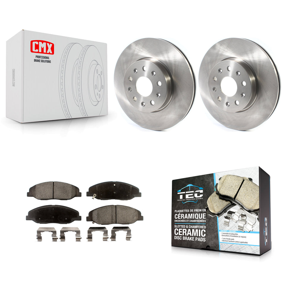 Front Disc Brake Rotors And Ceramic Pads Kit For Cadillac CTS Without Heavy Duty Brakes K8T-103033