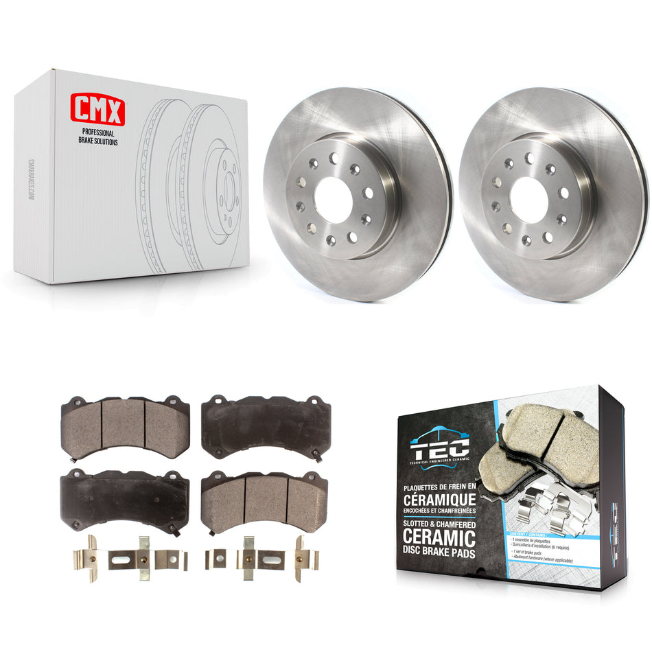 Front Disc Brake Rotors And Ceramic Pads Kit For 2019-2020 Chevrolet Camaro LT LS With 6 Piston Brembo Calipers K8T-103034