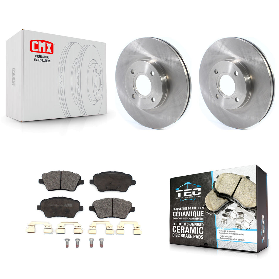 Front Disc Brake Rotors And Ceramic Pads Kit For 2014-2019 Ford Fiesta ST K8T-103040