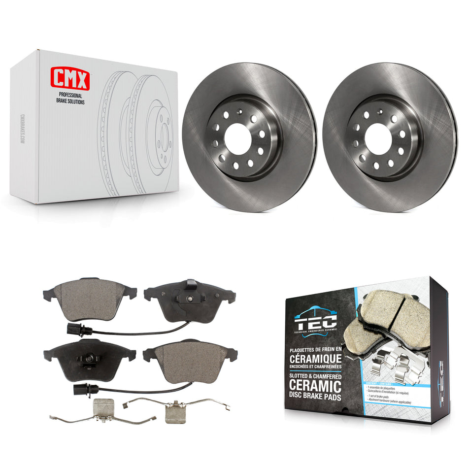 Front Disc Brake Rotors And Ceramic Pads Kit For Volkswagen CC Passat K8T-103048