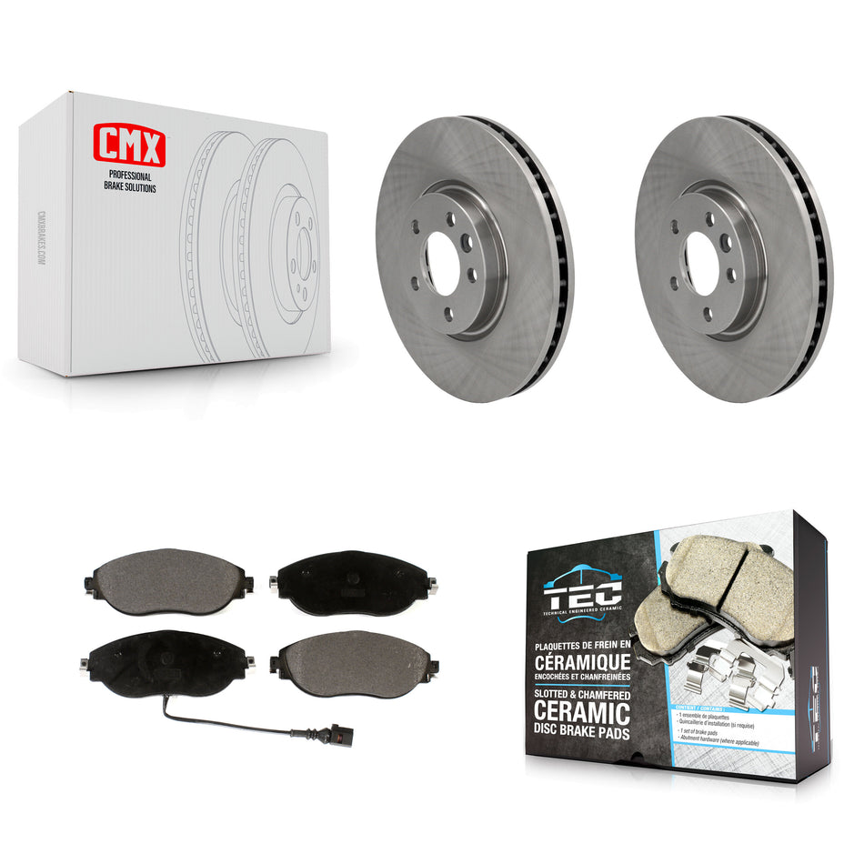 Front Disc Brake Rotors And Ceramic Pads Kit For Volkswagen CC AWD K8T-103055