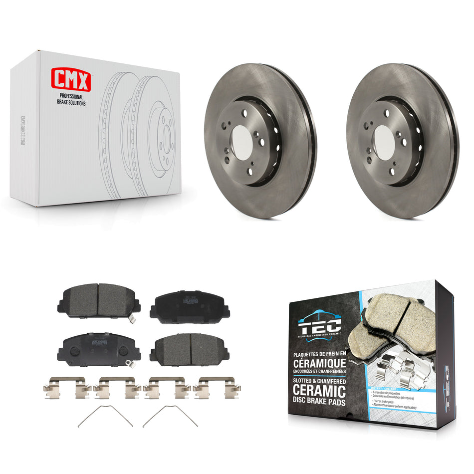 Front Disc Brake Rotors And Ceramic Pads Kit For Acura RLX K8T-103056