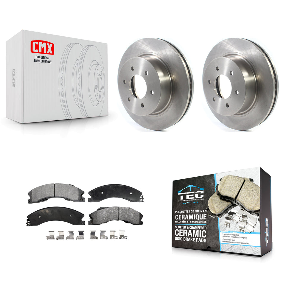 Front Disc Brake Rotors And Ceramic Pads Kit For 2016-2022 Nissan TITAN XD K8T-103061