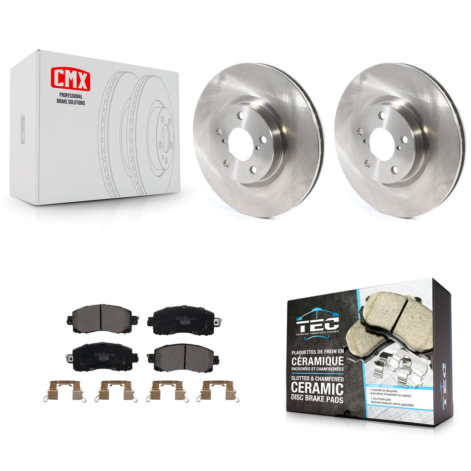 Front Disc Brake Rotors And Ceramic Pads Kit For 2017-2021 Subaru Impreza With 276mm Diameter Rotor K8T-103071
