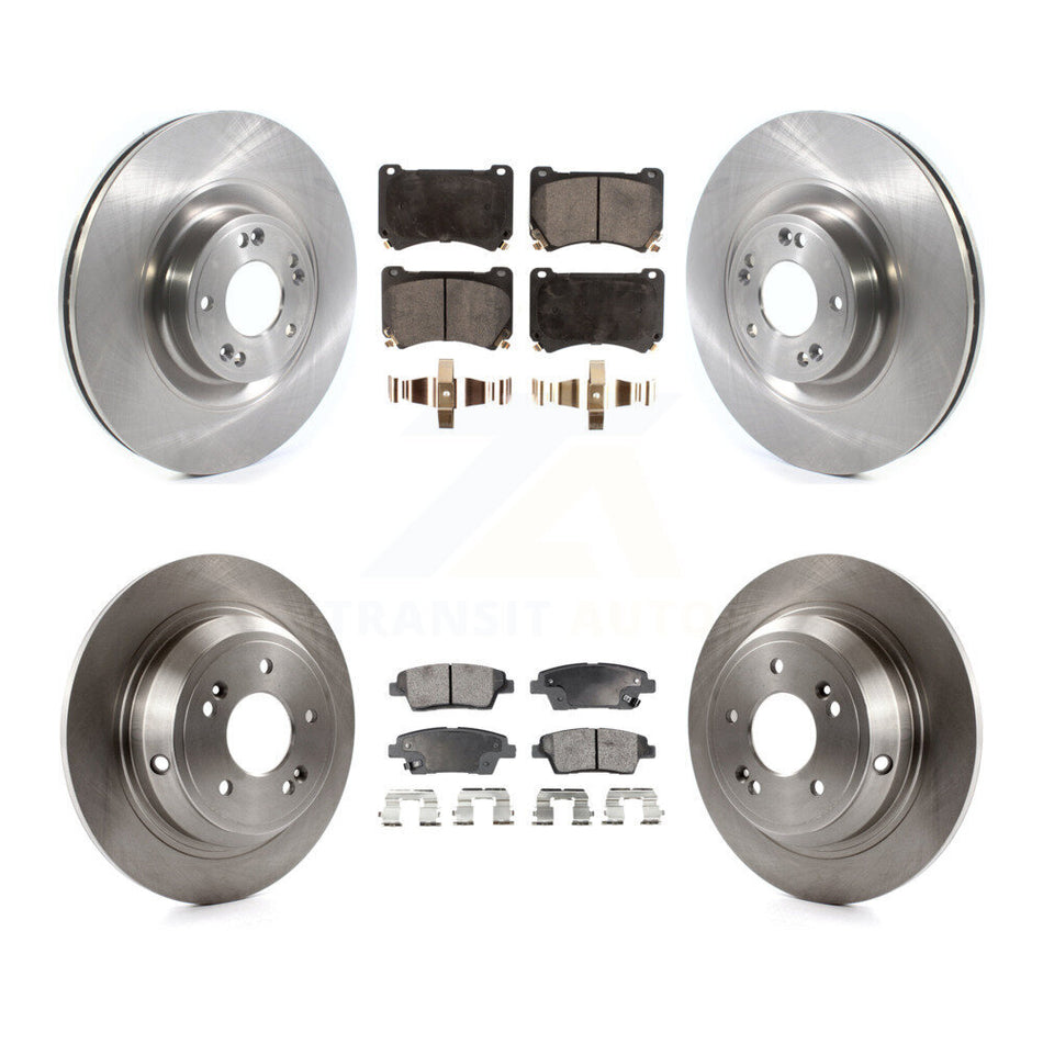 Front Rear Disc Brake Rotors And Ceramic Pads Kit For 2012-2014 Hyundai Genesis 5.0L K8T-103114