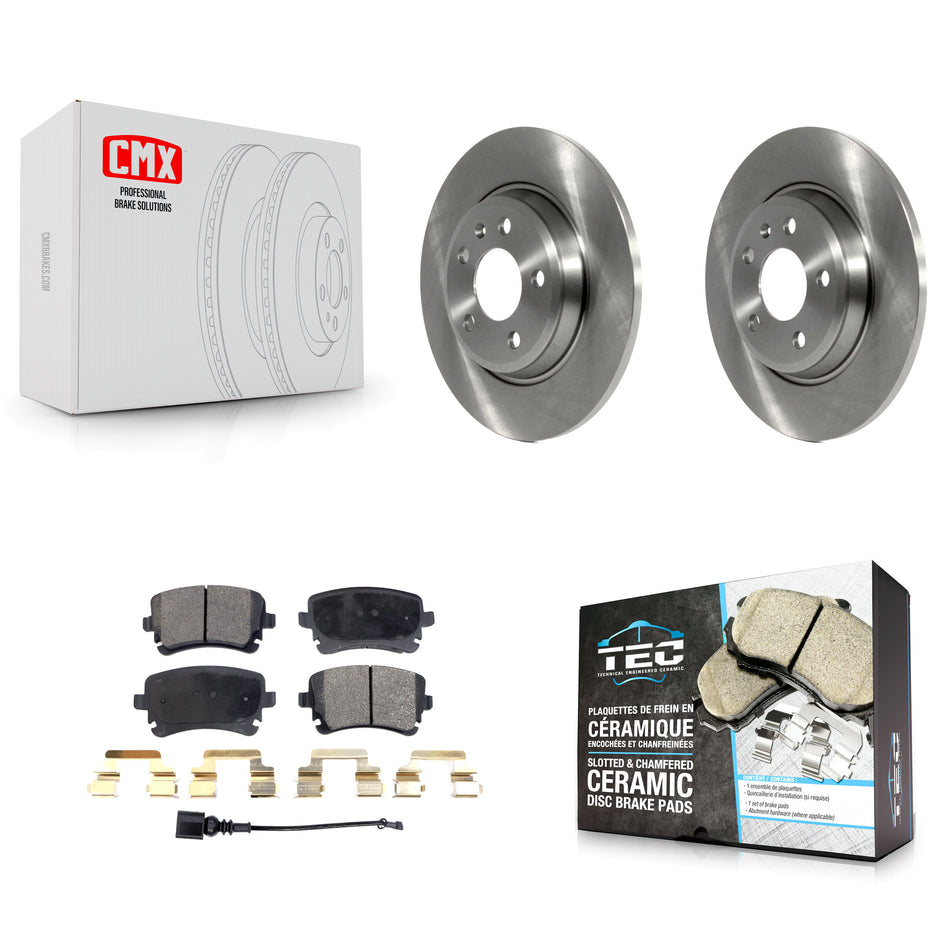 Rear Disc Brake Rotors And Ceramic Pads Kit For Audi Q5 A4 allroad K8T-103159