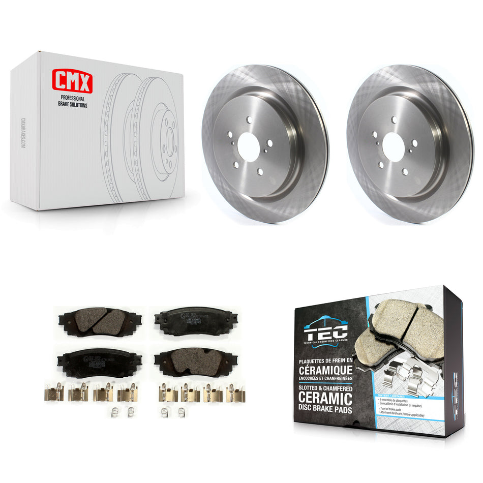 Rear Disc Brake Rotors And Ceramic Pads Kit For Lexus RX350 RX450h RX350L RX450hL K8T-103162