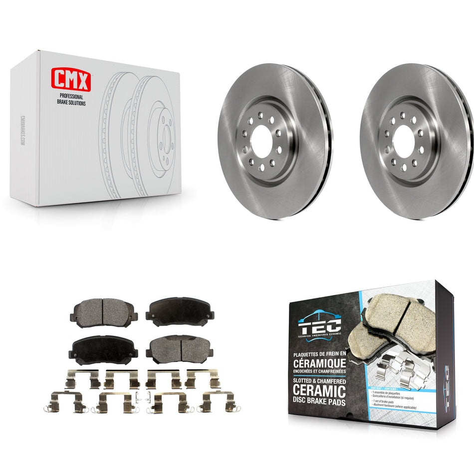 Front Disc Brake Rotors And Ceramic Pads Kit For 2014-2017 Jeep Cherokee With Single Piston Caliper K8T-103207