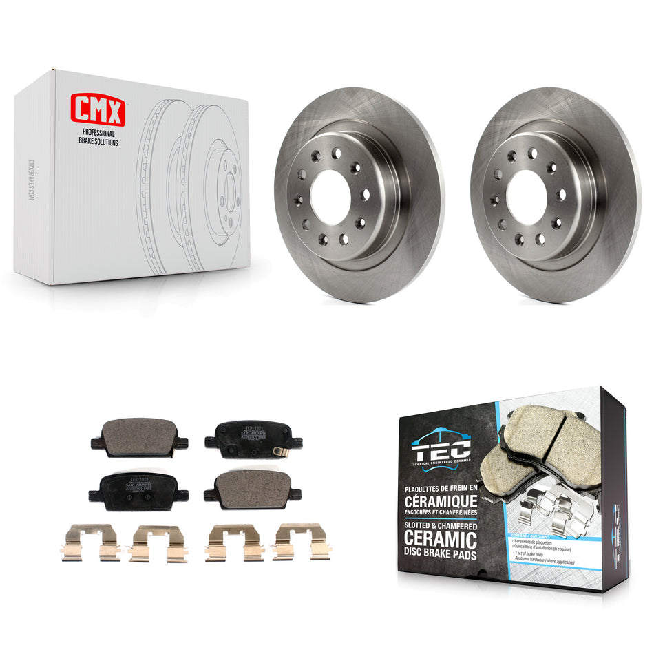 Rear Disc Brake Rotors And Ceramic Pads Kit For 2016-2022 Chevrolet Malibu With Manual Parking K8T-103245