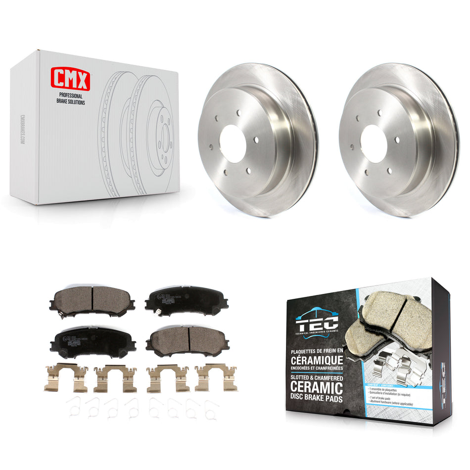 Rear Disc Brake Rotors And Ceramic Pads Kit For 2017-2022 Nissan TITAN K8T-103249
