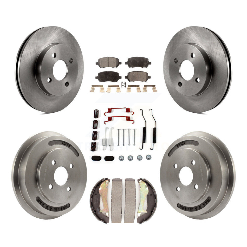 Front Rear Disc Brake Rotors Ceramic Pads And Drum Kit (7Pc) For Chevrolet Cobalt Pontiac G5 K8T-103250