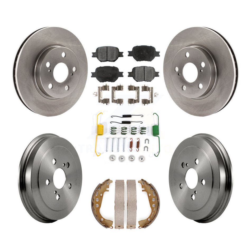 Front Rear Disc Brake Rotors Ceramic Pads And Drum Kit (7Pc) For 2001 Toyota Celica GT K8T-103251