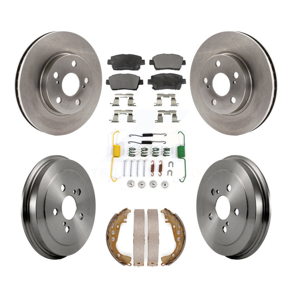 Front Rear Disc Brake Rotors Ceramic Pads And Drum Kit (7Pc) For 2000 Toyota Celica GT K8T-103252