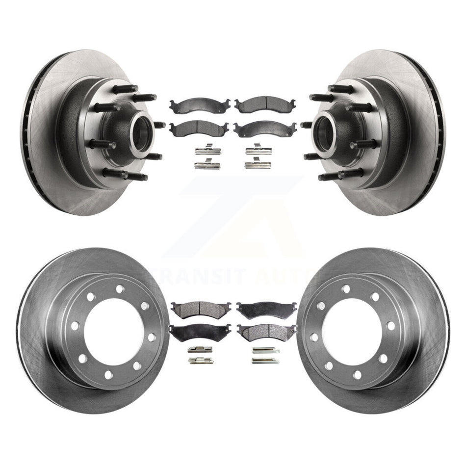 Front Rear Disc Brake Rotors And Ceramic Pads Kit For Ford E-350 Super Duty E-250 Econoline Club Wagon K8T-103327