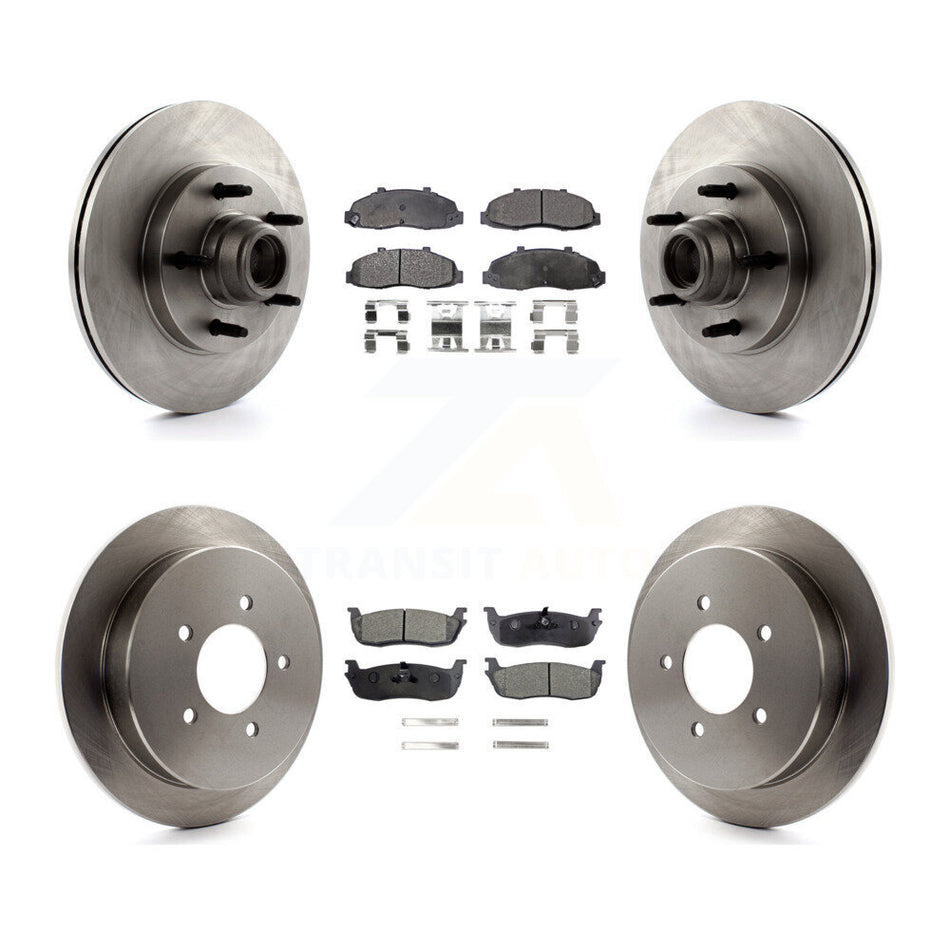 Front Rear Disc Brake Rotors And Ceramic Pads Kit For Ford F-150 K8T-103343