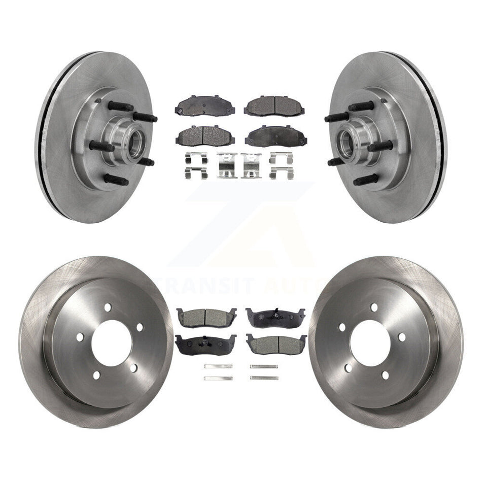 Front Rear Disc Brake Rotors And Ceramic Pads Kit For 2002-2003 Lincoln Blackwood K8T-103345