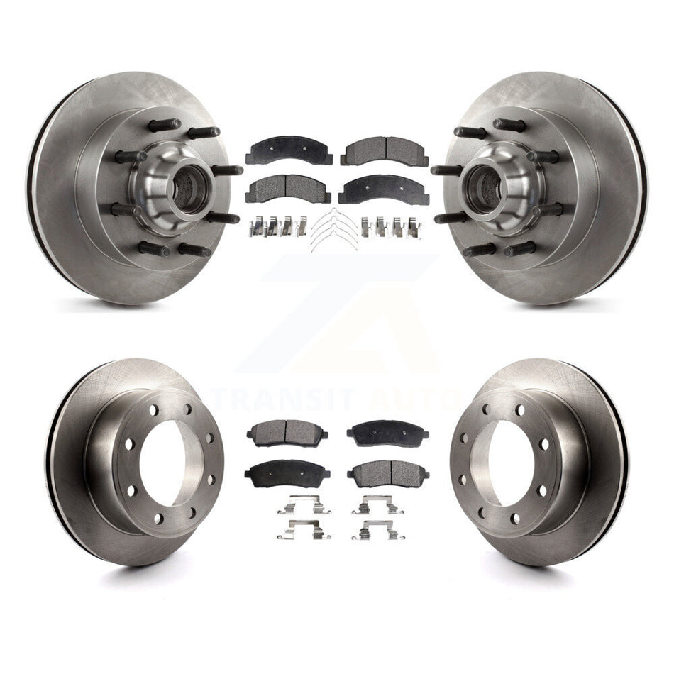 Front Rear Disc Brake Rotors And Ceramic Pads Kit For 2003-2004 Ford F-250 Super Duty F-350 Excursion K8T-103352