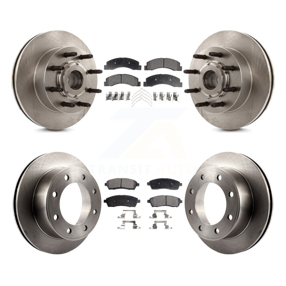 Front Rear Disc Brake Rotors And Ceramic Pads Kit For 2005 Ford Excursion RWD K8T-103354