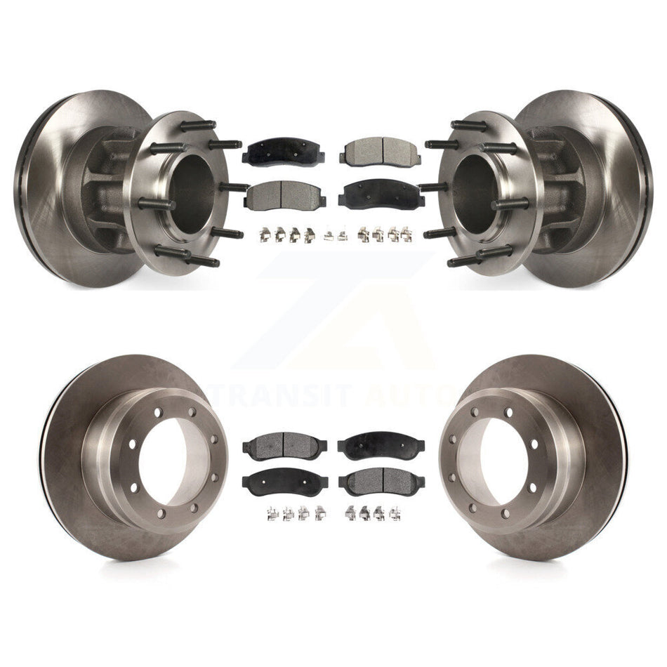 Front Rear Disc Brake Rotors And Ceramic Pads Kit For 2009-2010 Ford F-350 Super Duty RWD With Dual Wheels K8T-103359
