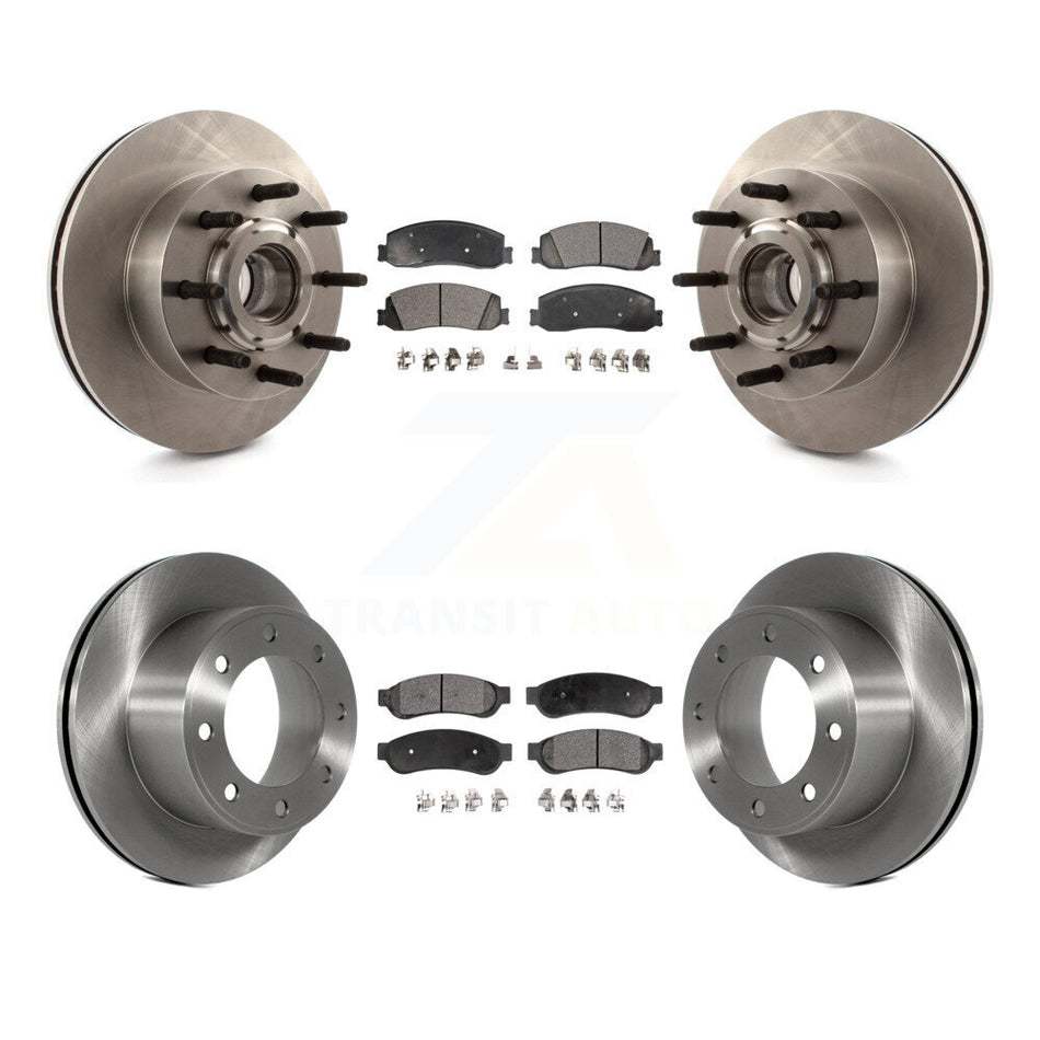 Front Rear Disc Brake Rotors And Ceramic Pads Kit For Ford F-250 Super Duty F-350 RWD K8T-103363