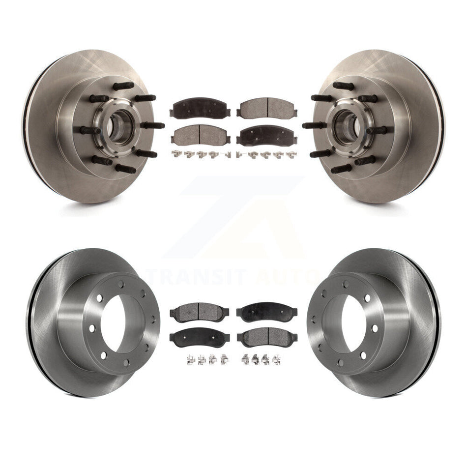 Front Rear Disc Brake Rotors And Ceramic Pads Kit For Ford F-250 Super Duty F-350 With Single Wheels RWD K8T-103364
