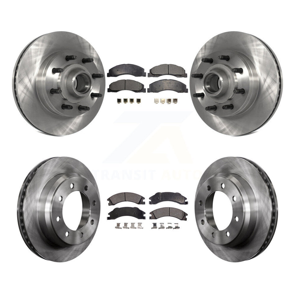 Front Rear Disc Brake Rotors And Ceramic Pads Kit For Ford E-350 Super Duty E-250 E-150 Econoline K8T-103366