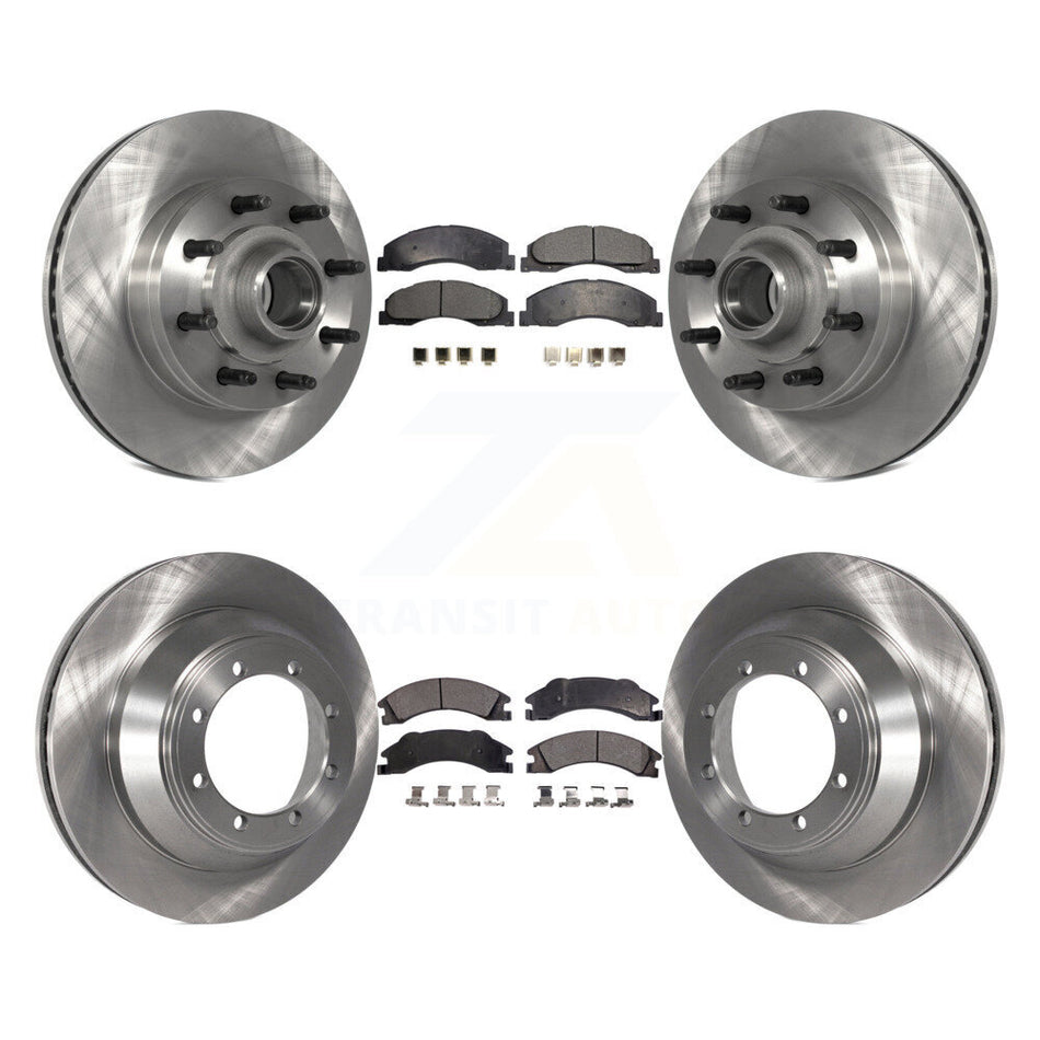 Front Rear Disc Brake Rotors And Ceramic Pads Kit For 2009-2010 Ford E-450 Super Duty DIESEL engine With Single Wheels K8T-103367