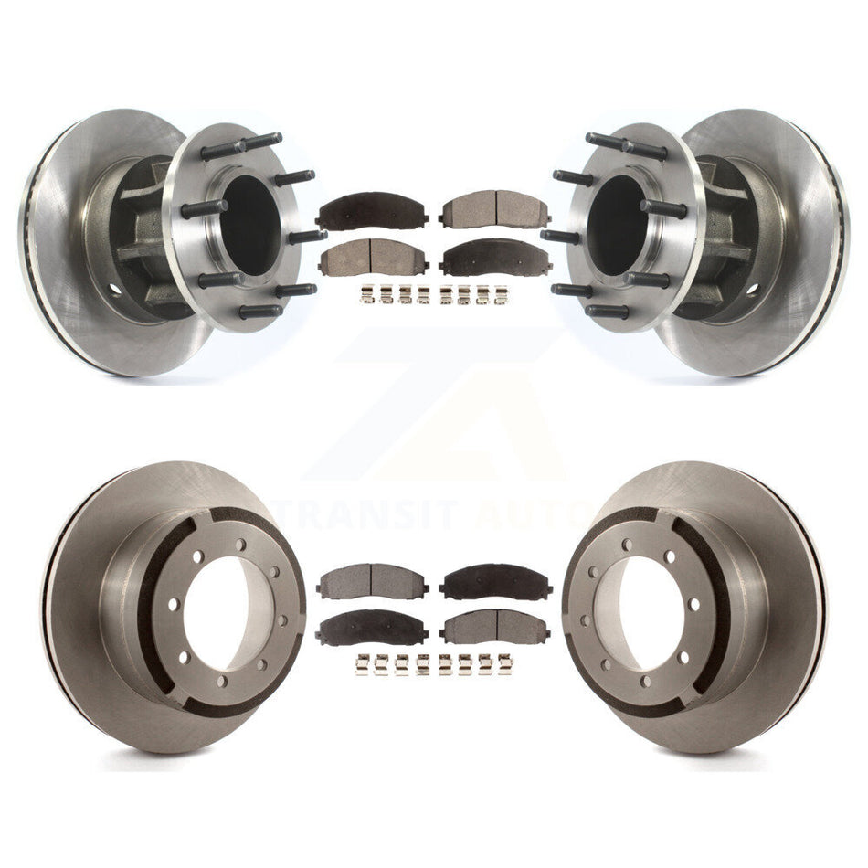 Front Rear Disc Brake Rotors And Ceramic Pads Kit For Ford F-350 Super Duty F-250 With Dual Wheels K8T-103375