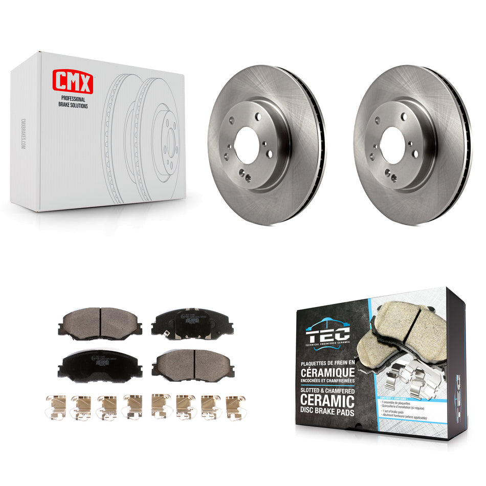 Front Disc Brake Rotors And Ceramic Pads Kit For Honda Insight Civic K8T-103379