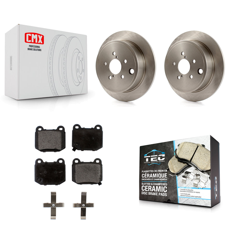 Rear Disc Brake Rotors And Ceramic Pads Kit For 2014 Subaru WRX With 17" Factory Wheels K8T-103403