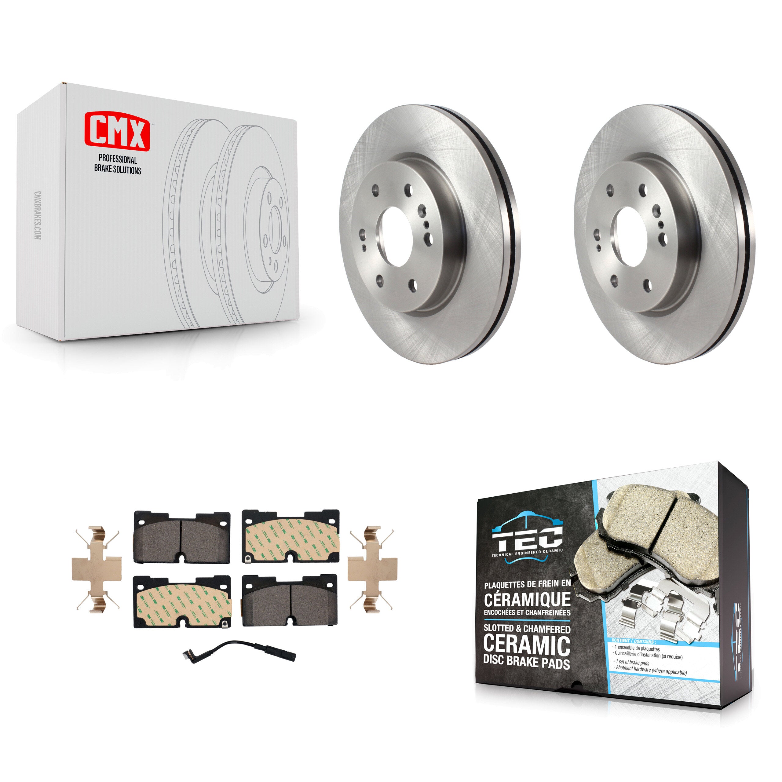 Front Brake Rotors Ceramic Pad Kit For GMC Chevrolet Silverado 1500 Sierra Yukon Tahoe XL K8T-103414