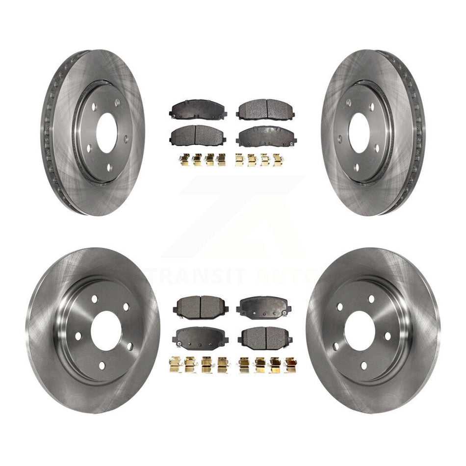 Front Rear Disc Brake Rotors And Ceramic Pads Kit For 2017-2018 Dodge Grand Caravan With Single Piston Caliper K8T-103445