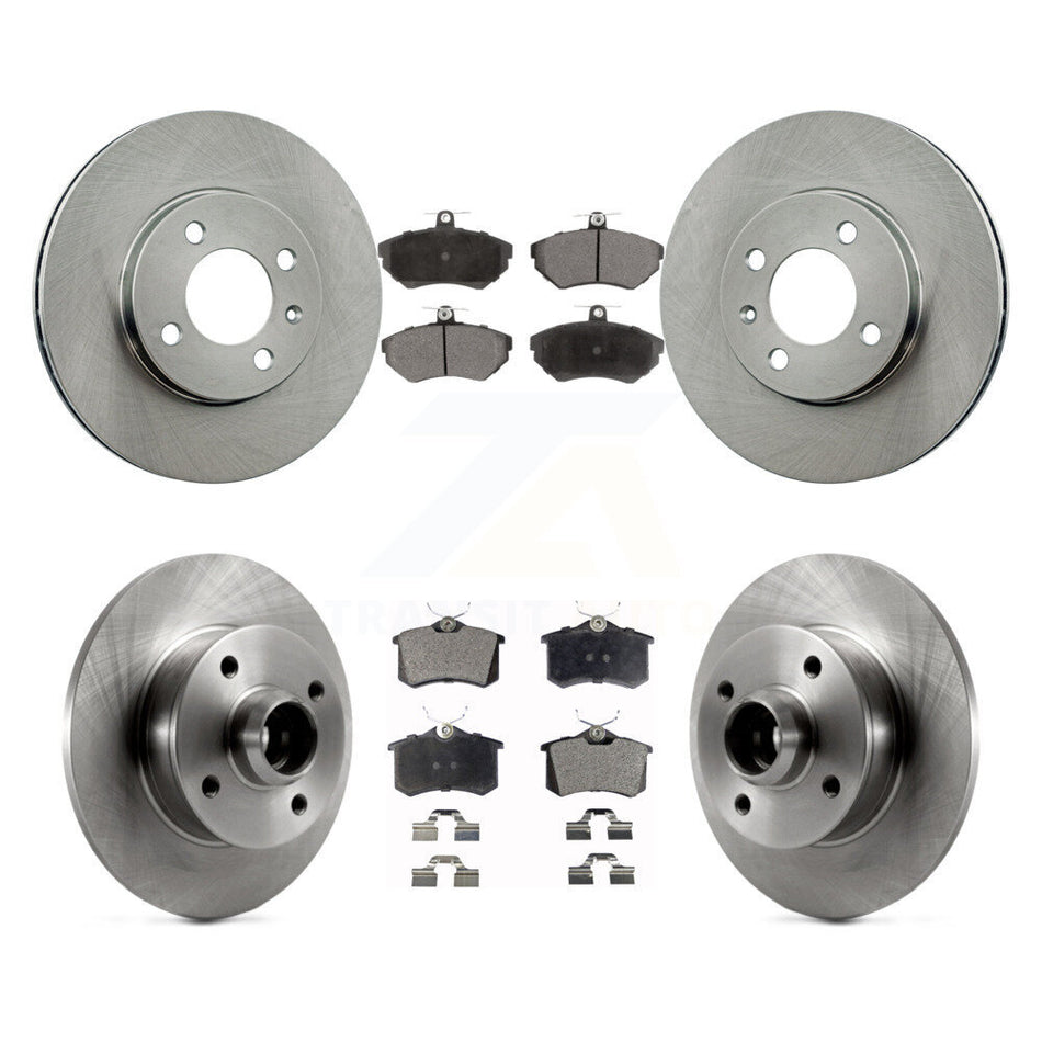 Front Rear Disc Brake Rotors Hub Assembly And Ceramic Pads Kit For Volkswagen Golf Passat K8T-103464
