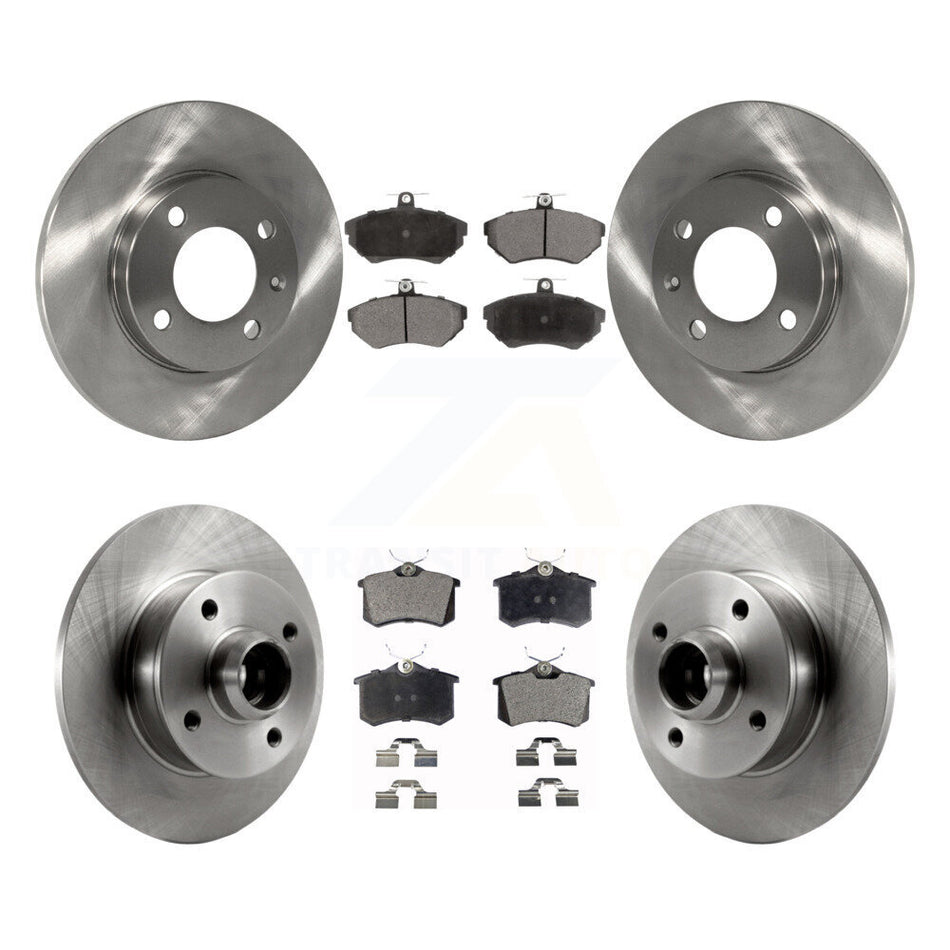 Front Rear Disc Brake Rotors Hub Assembly And Ceramic Pads Kit For 1996 Volkswagen Golf 1.9L With 4 Lug Wheels K8T-103466