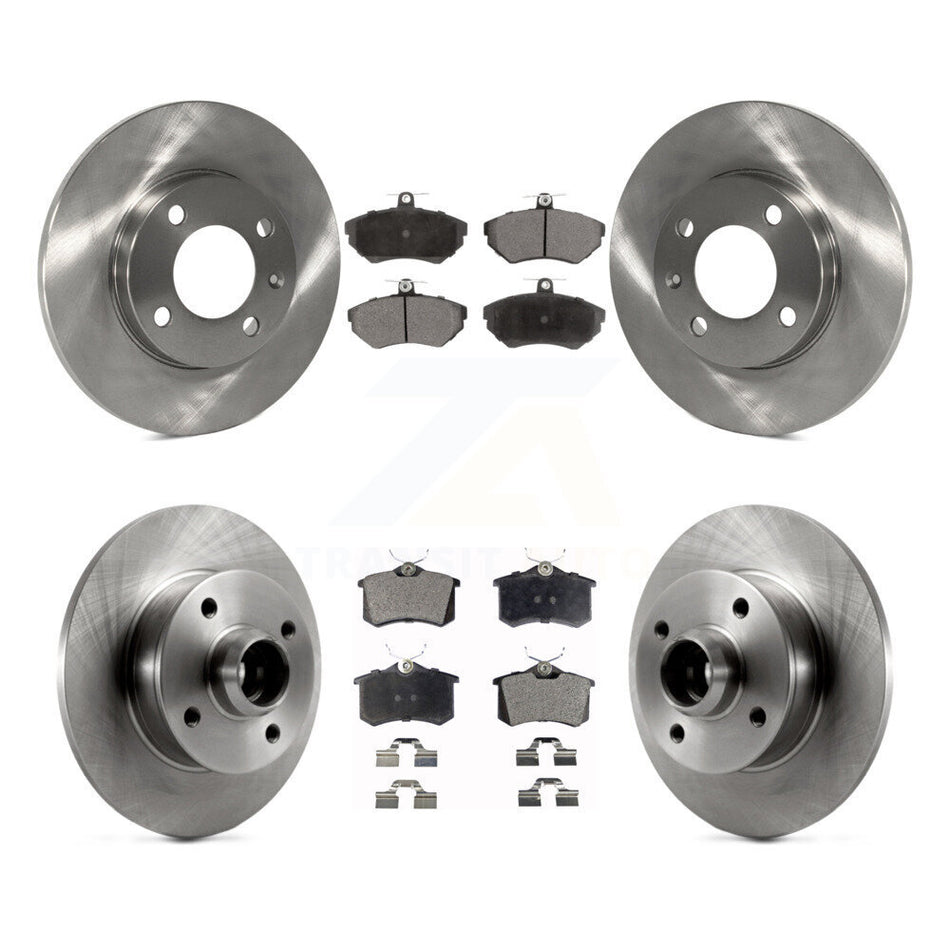 Front Rear Disc Brake Rotors Hub Assembly And Ceramic Pads Kit For 1996 Volkswagen Golf 1.9L With 4 Lug Wheels K8T-103466